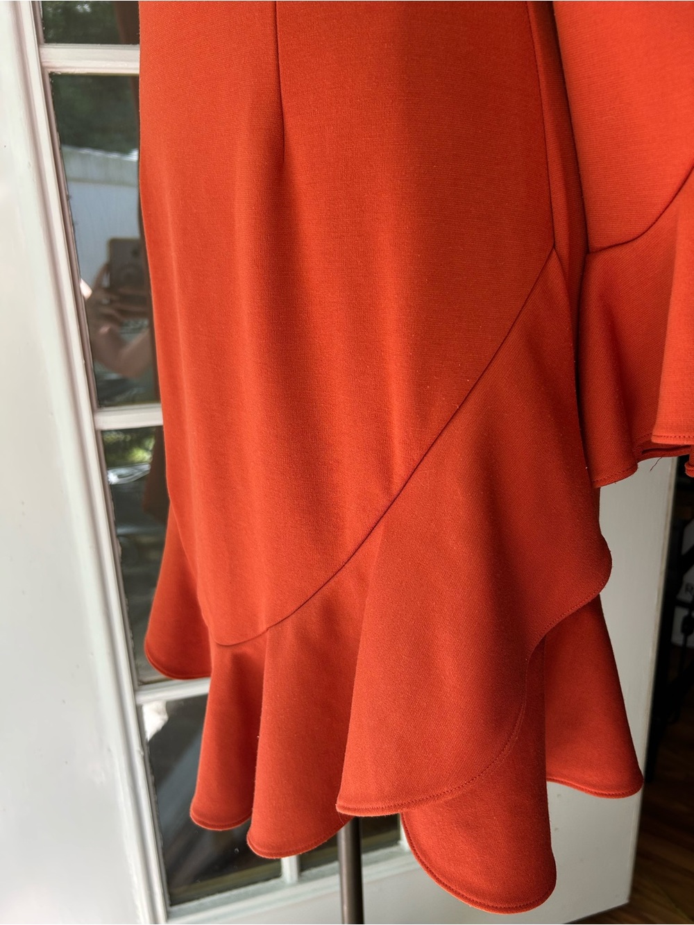 Gianni Bini orange spice Ruffle-Hem Long Sleeve Dress. - Picture 3 of 9